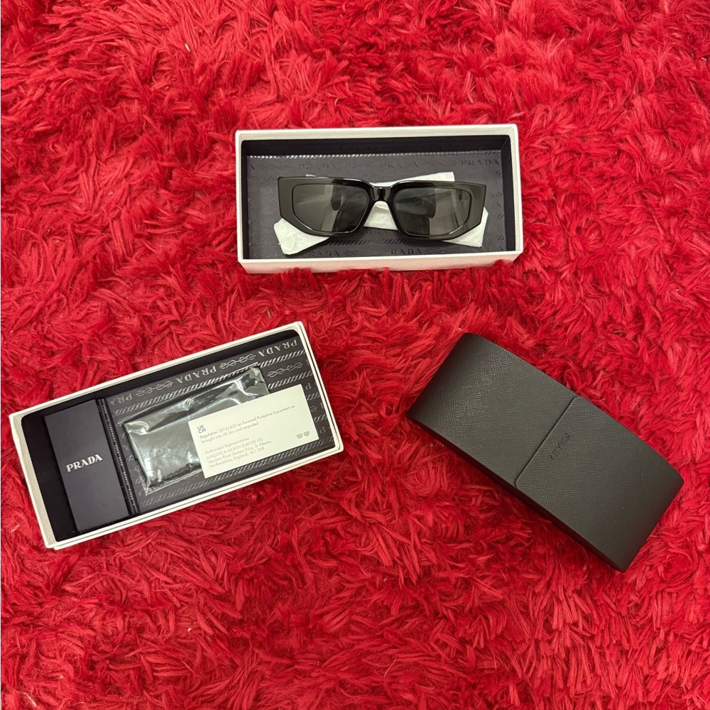 Prada Rectangular Black Sunglasses for Men